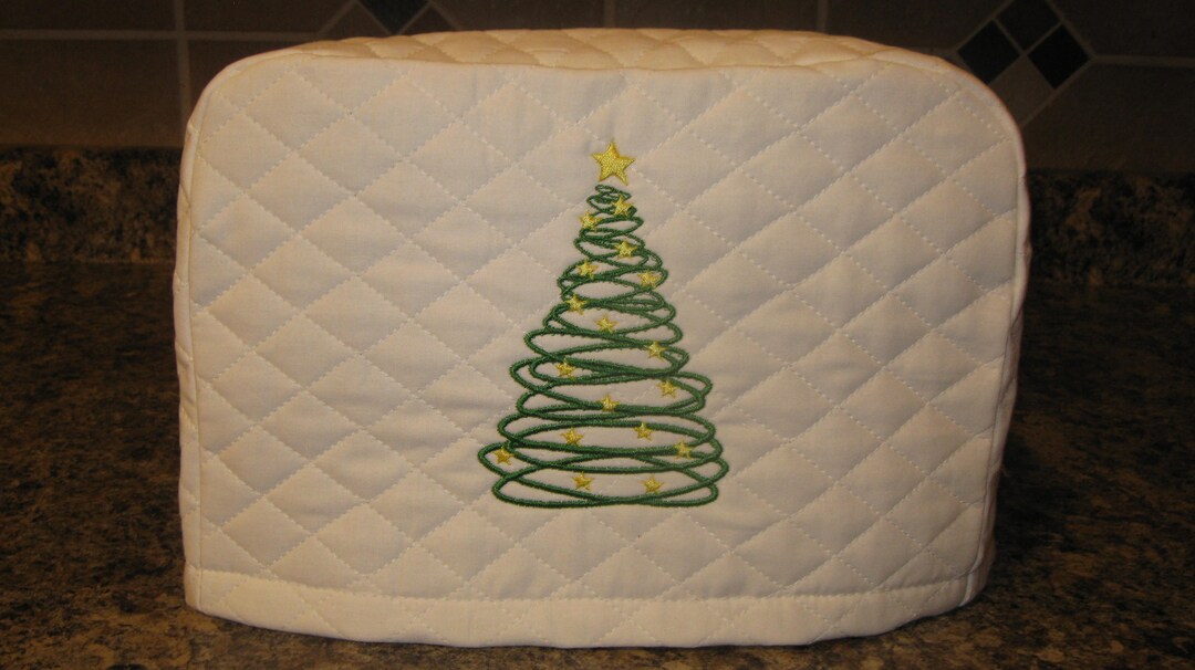 Tree Motif Toasters 2 or 4 Slice White Christmas Pine Tree Toaster Cover Holiday Dust Cover ...