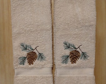 Pine cone hand towels hotsell