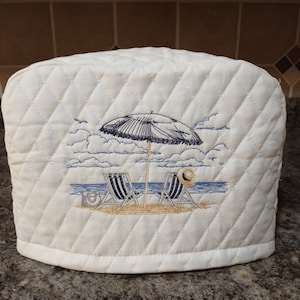 Toaster Cover Three sizes 2, 4  or 4 slice long, BEACH THEME Design