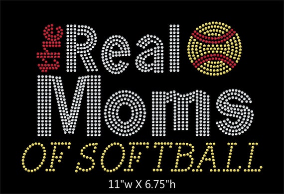 Rhinestone Iron on Transfer Mom Moms Bling It SOFTBALL Daughters Bring It