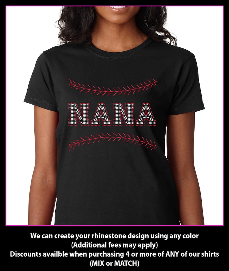 Baseball NANA / Softball NANA Rhinestone Tshirt Etsy