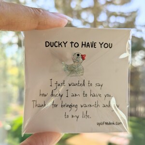 Tarjeta "Patito para tenerte" con adorable figura de pato, recuerdo de 2,6 pulgadas, mensaje personalizado, perfecta para amigos y seres queridos, envío rápido