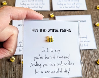 Ich denke an Sie Geschenk, Aufmunterungsgeschenk, Bienenliebhabergeschenk, Ermutigungsgeschenk, Mini-Bestimmungskarte und Geschenk zur Unterstützung der psychischen Gesundheit,