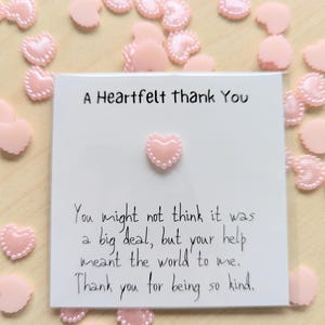 Une mini carte de remerciement sincère avec une figurine de petit coeur - Un cadeau attentionné pour votre gentillesse et votre soutien
