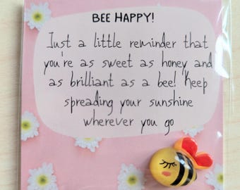 Spread Sunshine with our "Bee Happy" Uplifting Mini Card!