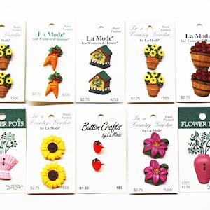 Gardening Themed Buttons, Crafts Buttons, Scrapbooking Buttons, Birdhouse Buttons, La Mode Buttons, In A Country Garden Buttons, Buttons