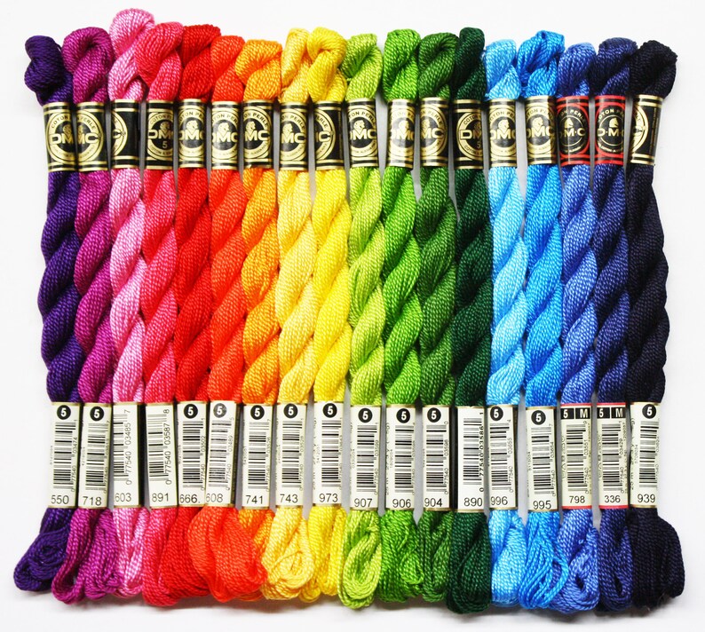 DMC Perle Cotton Thread Perle Cotton 5 DMC Threads | Etsy