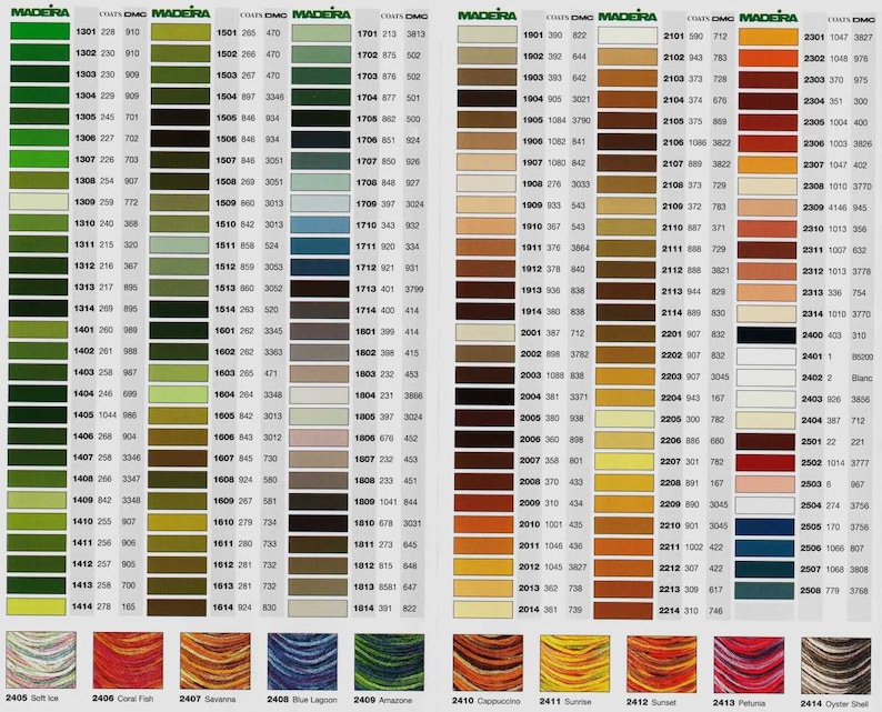 Карта цветов мулине мадейра с названиями цветов на русском