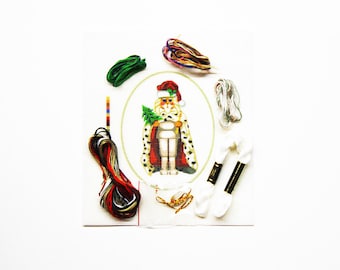 Needlepoint Kits, Needlepoint Ornaments, Nutcracker Ornament, Christmas Needlework Kits, Santa Nutcracker Needlepoint, Xmas Needlepoint Kits