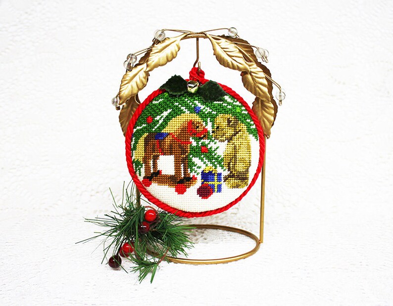 Needlepoint Ornament Kits Christmas Needlepoint Needlework Etsy