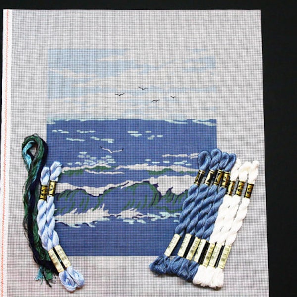 Beach Needlepoint Etsy