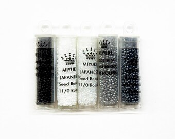 Miyuki Glass Seed Beads 11/0, Japanese Seed Beads, Glass Rocaille Beads, Needlework Seed Beads Size 11, Jewelry Making Supplies, Seed Beads