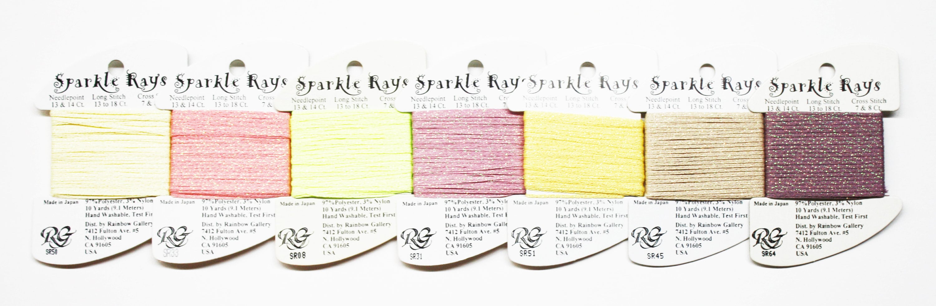 Sparkle Threads Sparkle Rays Thread, Rainbow Gallery Sparkle Rays, Needlework Thread ...