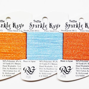 Petite Sparkle Rays Thread, Rainbow Gallery Petite Sparkle Rays, Needlepoint, Cross-Stitch, Ribbon Threads, Rainbow Gallery Threads, Yarn