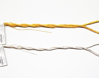 Kreinik Japan Thread #5 Skeins, Gold Metallic Threads, Silver Metallic Thread, Metallic Threads, Jewelry Making Thread, Needlework Metallics