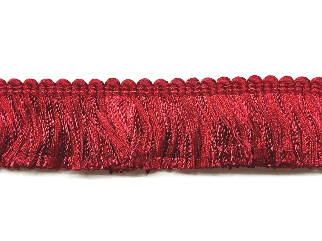 Red Rug Fringe Red Brush Fringe, Conso 1 3/4
