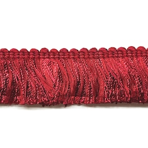 Garniture Frange à Pompons En Laine Rouge Vintage - Vendue Au Mètre (3/4 De Pouce De Large) - Neuf