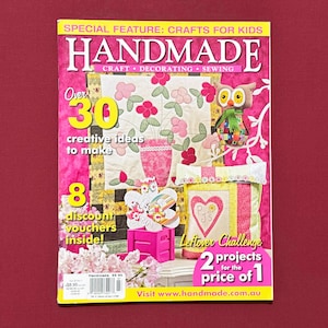 Handmade Magazine, Australian Craft Magazine, Stitchery Project, Crafting, Cross-Stitch Designs, Sewing Projects, Embroidery Designs To Make