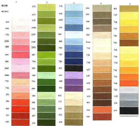 Dmc Floche Color Chart