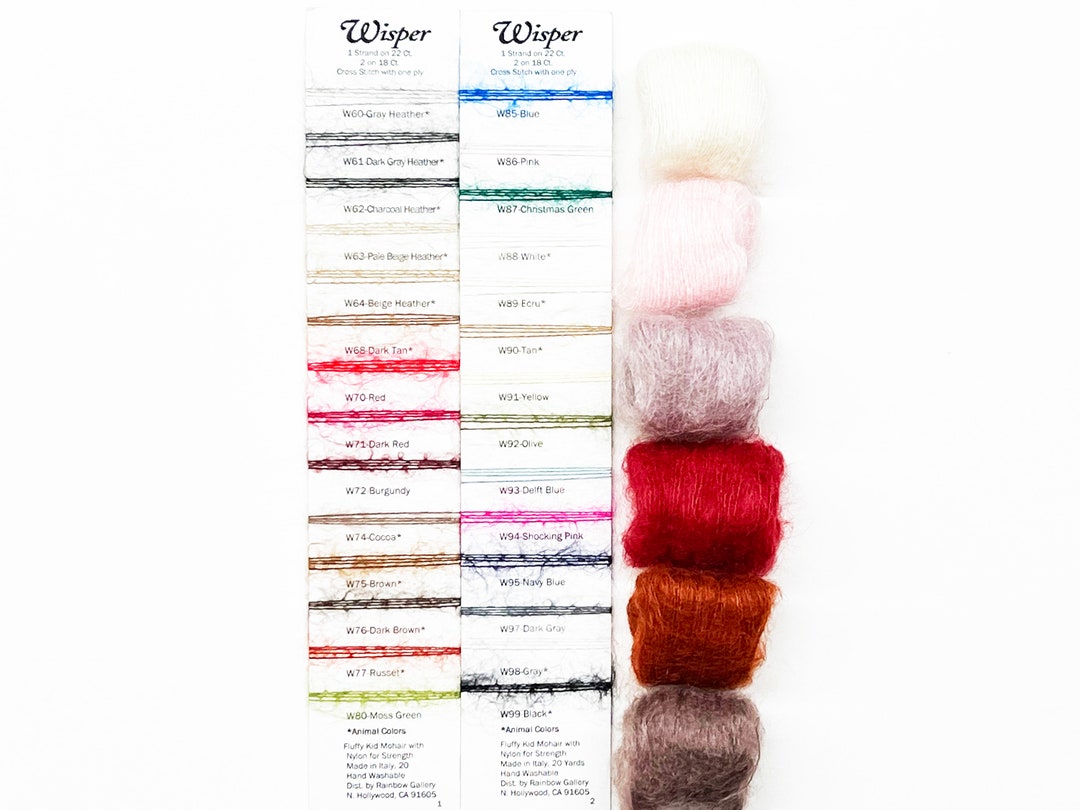 Rainbow Gallery Wisper Yarn, Wisper Thread, Needlepoint Fibers, Needlework Threads, Fuzzy Yarns