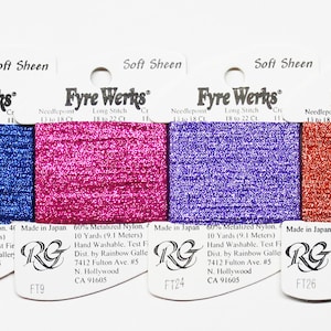 Fyre Werks Soft Sheen Thread, Rainbow Gallery Fyre Werks Soft Sheen, Metallic Yarns, Metallic Threads, Jewelry Making Threads, Needlework