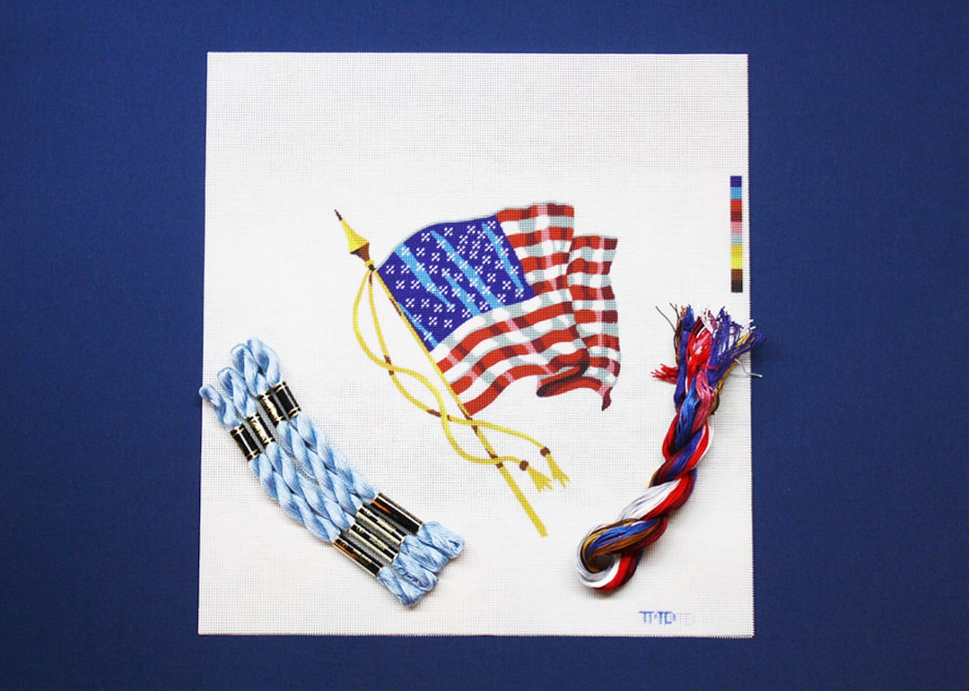 Needlepoint Kits, American Flag Needlepoint Kit, US Flag Needlepoint