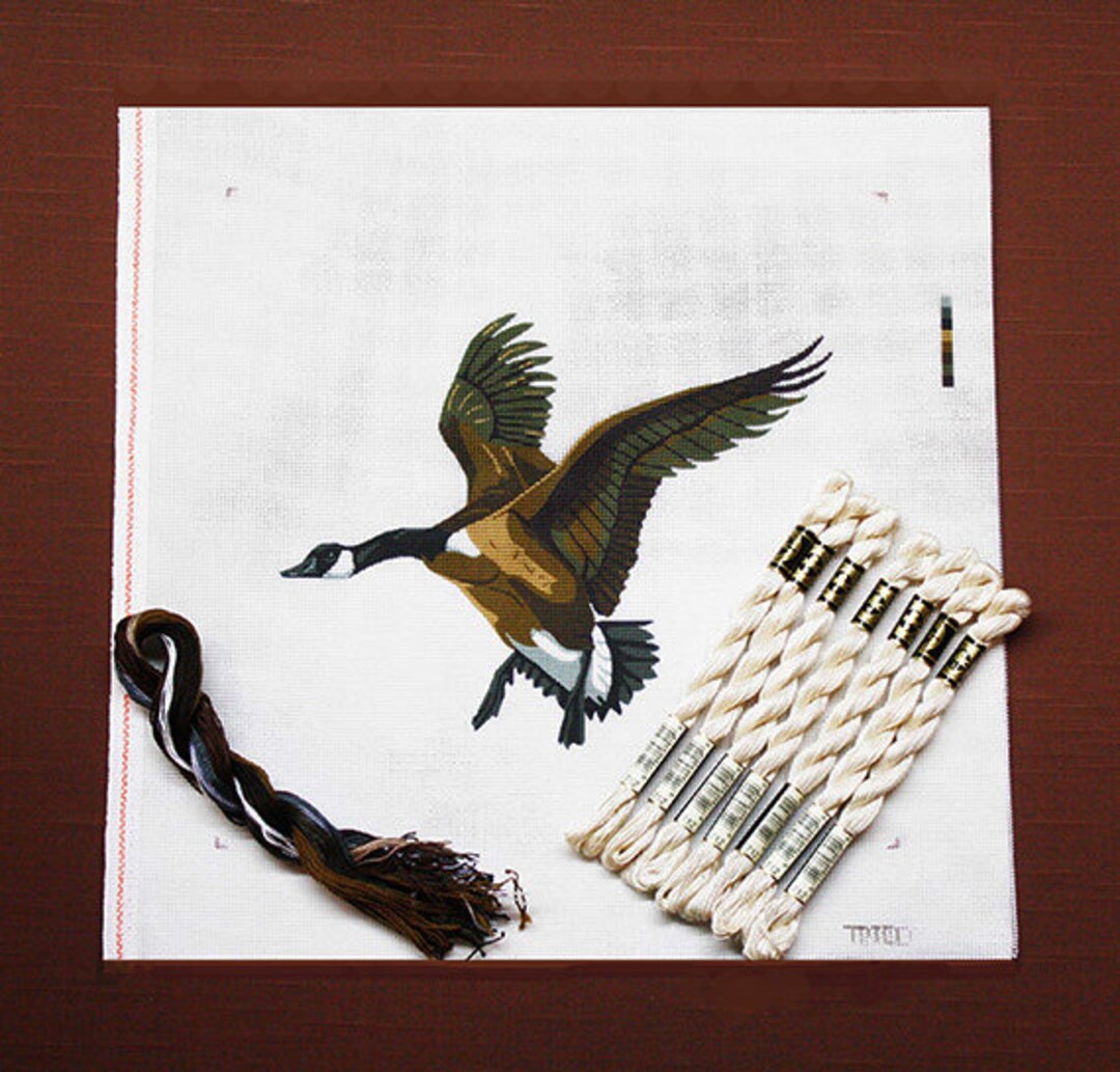 Needlepoint Kits, Canadian Goose Needlepoint Kit, Waterfowl Needlepoint, Flying Geese