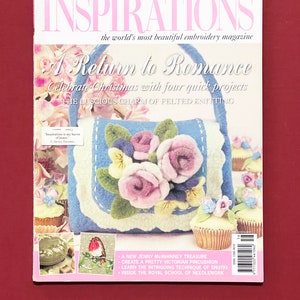 Inspirations Magazine Issue No. 56, Australian Embroidery Magazines, Needlework Patterns, Embroidered Handwork Designs, Silk Ribbon Patterns