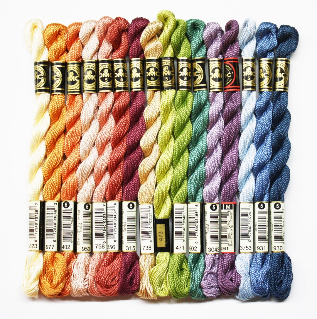 DMC Perle Cotton Skeins, Perle Cotton 5, Perle Cotton Size 5, DMC Threads,  Needlework Yarn, Needlepoint Yarns, Needlework Threads, Perle 