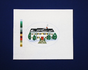 Needlepoint Ornaments, Christmas Ornaments, Christmas Needlepoint, Holiday Needlepoint, Xmas Needlework Designs, Needlework Christmas House