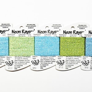 Neon Rays Plus Yarn, Rainbow Gallery Neon Rays Plus, Metallic Threads, Cross Stitch Threads, Needlepoint Yarns, Embroidery, Card Making Yarn