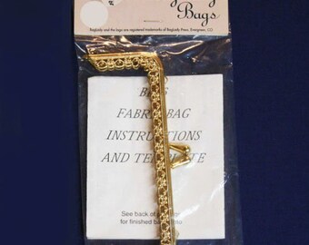 BagLady Purse Frame BL56, 5 1/2" Purse Frame, Purse Frames, Gold Purse Frames, Supplies For Purse Making, Handbag Frames, BagLady BL56 Frame