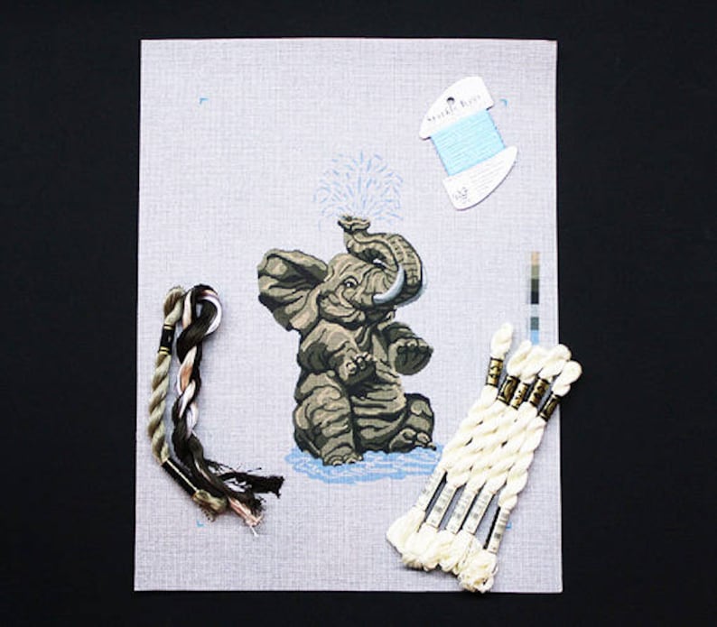 Needlepoint Kits Elephant Needlepoint Elephant Needlework - Etsy