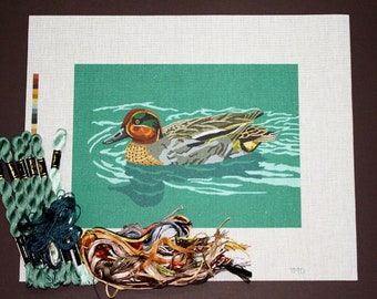 Needlepoint Kits, Ducks Needlepoint, Green Winged Teal Duck Needlepoint, Needlepoint Ducks, Needlepoint Wildfowl Kits, Needlepoint Designs