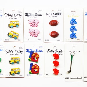 Crafts Buttons, Scrapbooking Buttons, Decorative Buttons, Buttons For Kids, School Bus Buttons, Dinosaurs, Pig Buttons, Barn Buttons, Bikes