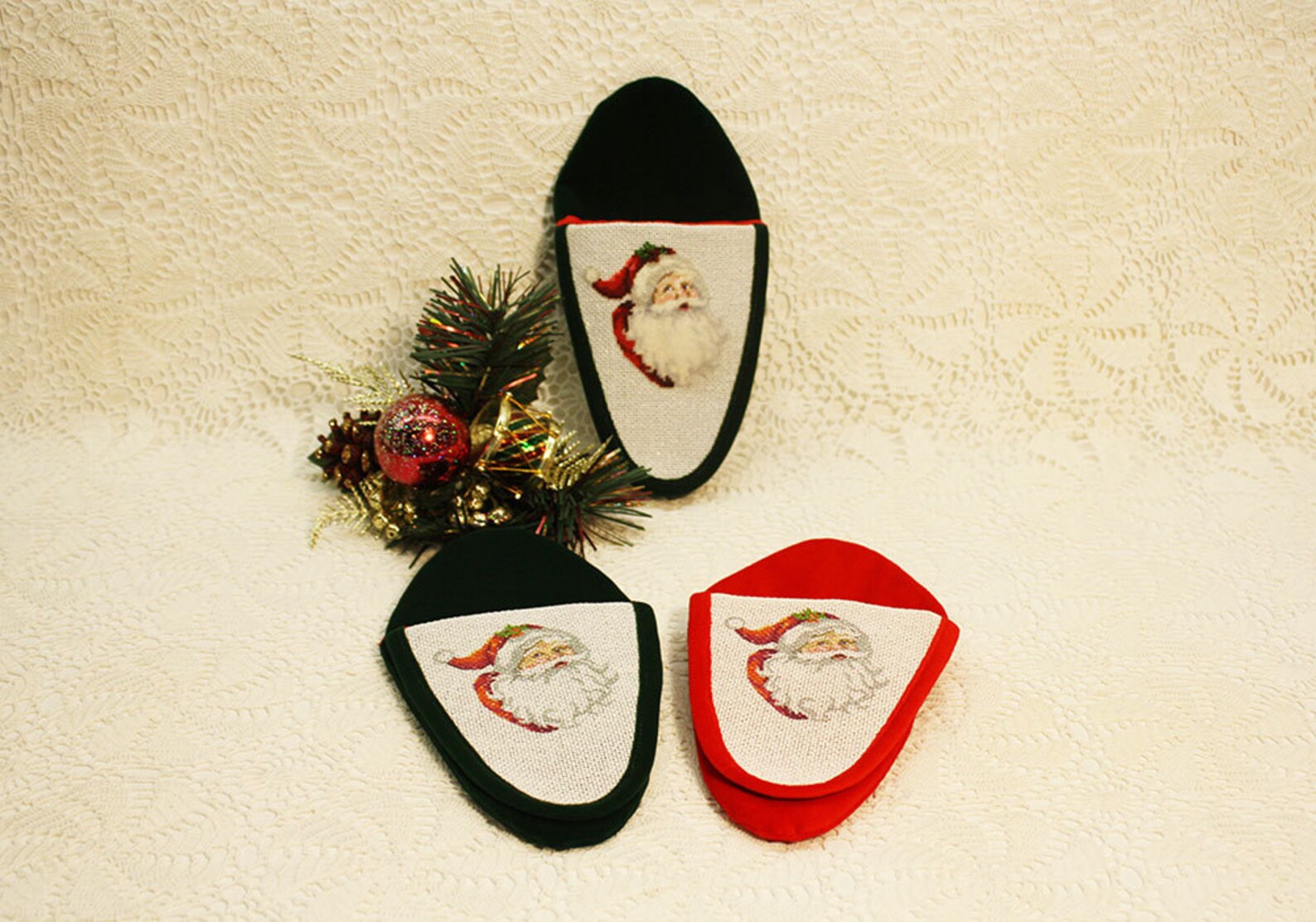 Santa Silverware Holders Holiday Flatware Holders Santa Etsy