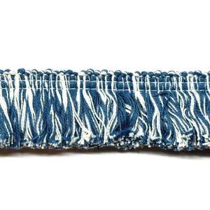 Brush Fringe, Conso Brush Fringe, Blue & White Brush Fringe, Sewing Trims, Craft Supplies, Home Decor Brush Trims, Decorative Pillow Trims