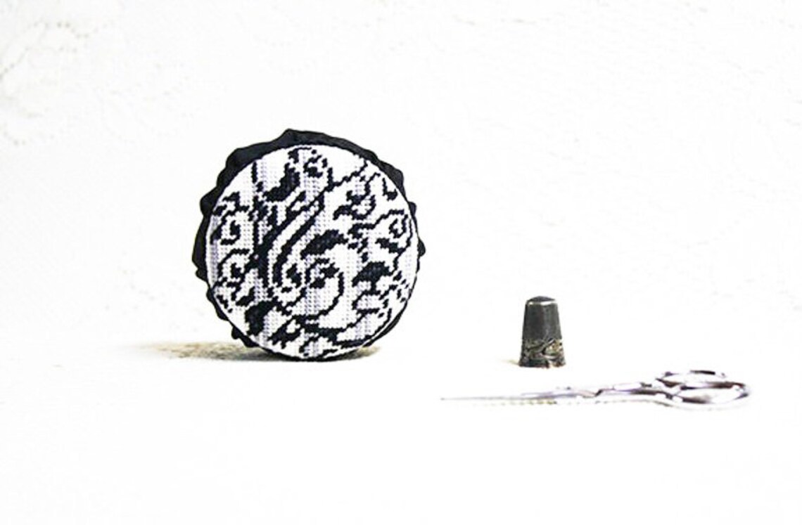 Black Pincushions Fabric Pincushions Handstitched Etsy