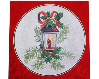 Christmas Needlepoint, Stitchpainted Needlepoint, Xmas Needlework, Hand-Painted Needlepoint Designs, Needlepoint Xmas Lantern, Christmas