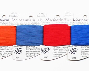Mandarin Floss 2.70 Each, Rainbow Gallery Mandarin Floss, Mandarin Floss Yarn, Floss, Cross-Stitch Floss, Mandarin Floss Thread, Threads