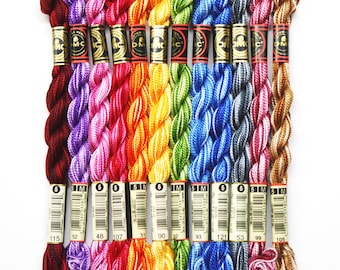 Pearl Cotton Variegated, DMC Pearl Cotton , DMC Perle Cotton, Pearl Cotton Size 5, Cotton Yarns, Variegated Threads, Quilting Threads, Yarn