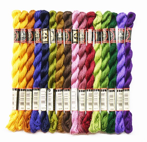 24 Anchor Pearl Cotton Cross stitch thread floss / skeins Solid vibrant  Colors