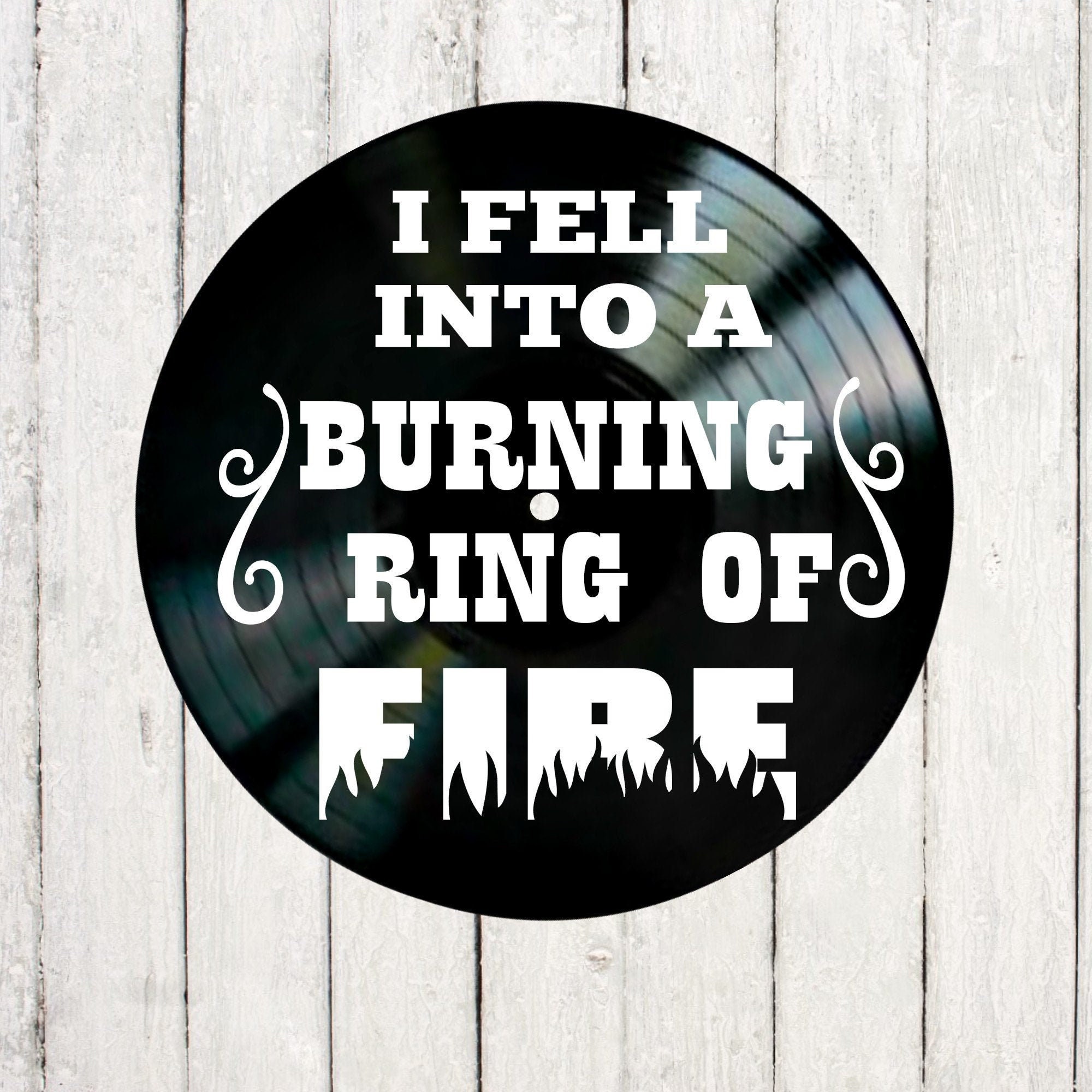 Burning Ring of Fire Song Lyrics Inspired by Johnny Cash on Etsy