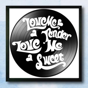 Vinyl Record Wall Art Love Me Tender Elvis Song Lyric Framed or Unframed Art, Anniversary Gift,  Home Decor, Musician Gift