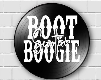 Country Music Wall Art: Boot Scootin' Boogie Song lyrics Vinyl Record Decor, Album Framed or Unframed, Country Music lover gift