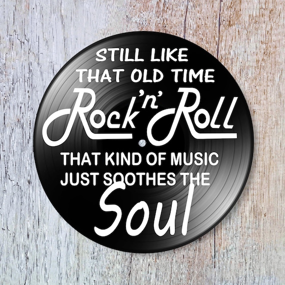 Retro Song Lyric Art on Repurposed Vinyl Record - Bob Seger Inspired Music Decor Old Time Rock for Classic Rock Music Lovers