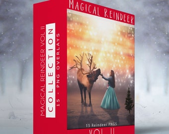 VOL II Magical Reindeer - 15 Transparent PNG Overlays