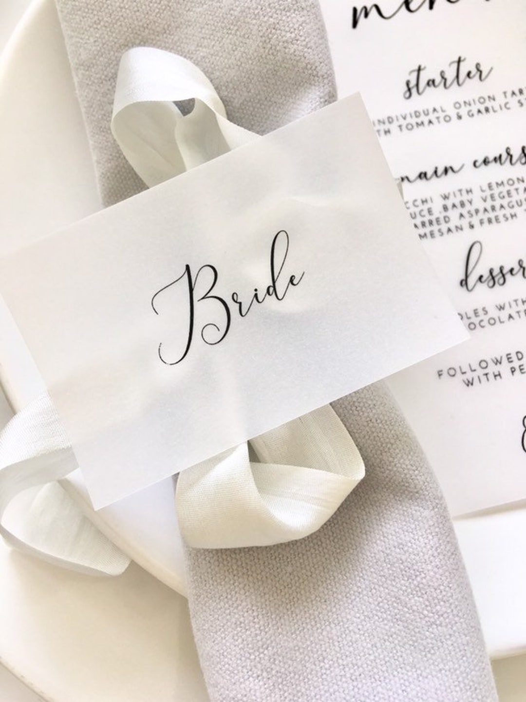 Vellum Name Cards Vellum Name Place Cards Vellum Name Tag Etsy