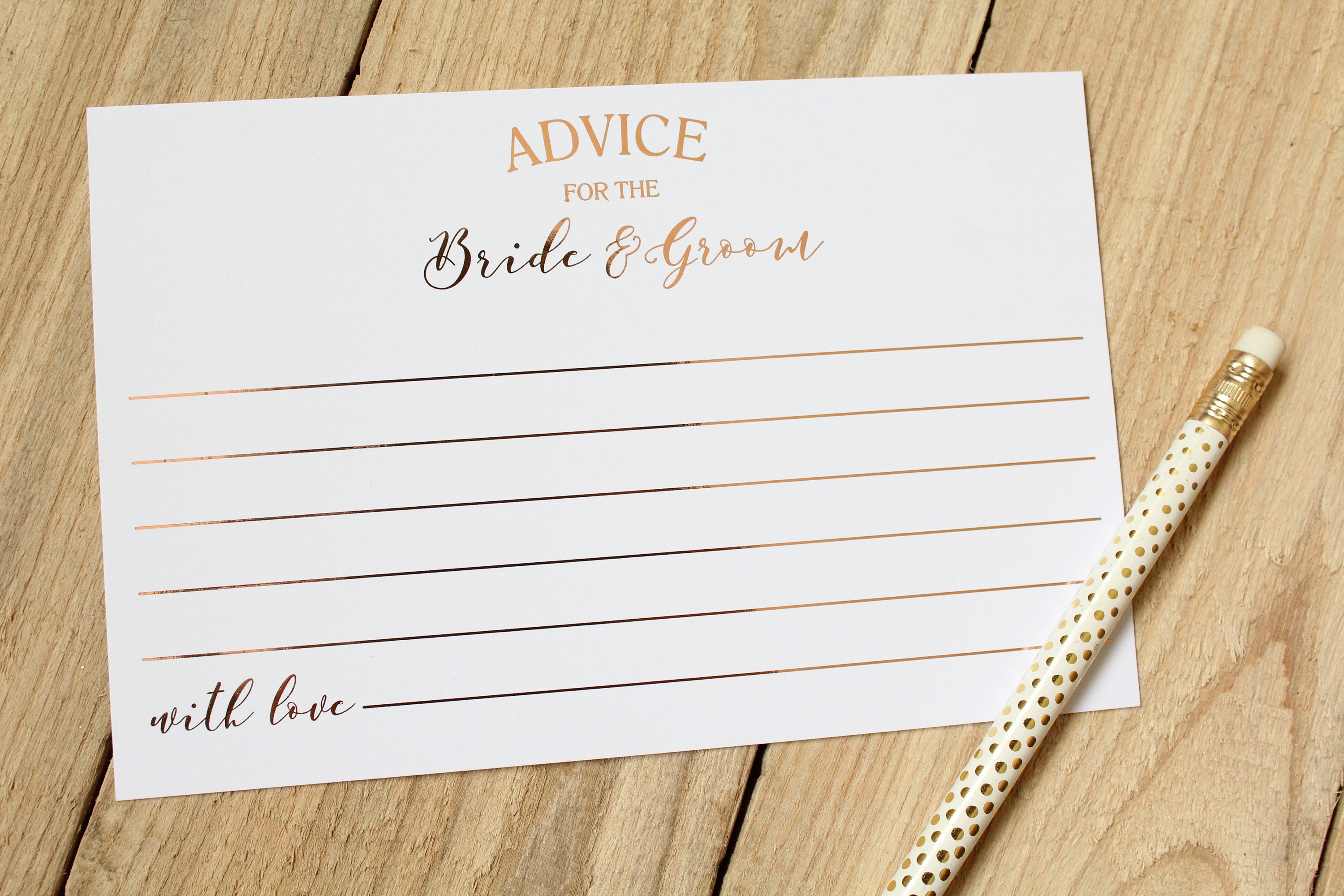 Wedding Advice Cards For The Bride And Groom For Guest Tables Etsy 