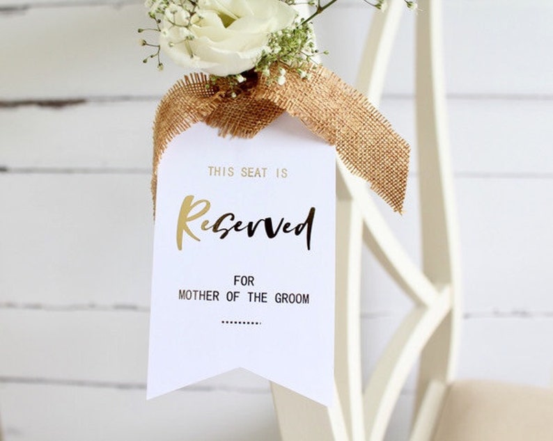 This seat is reserved for sign wedding reservation tag Etsy